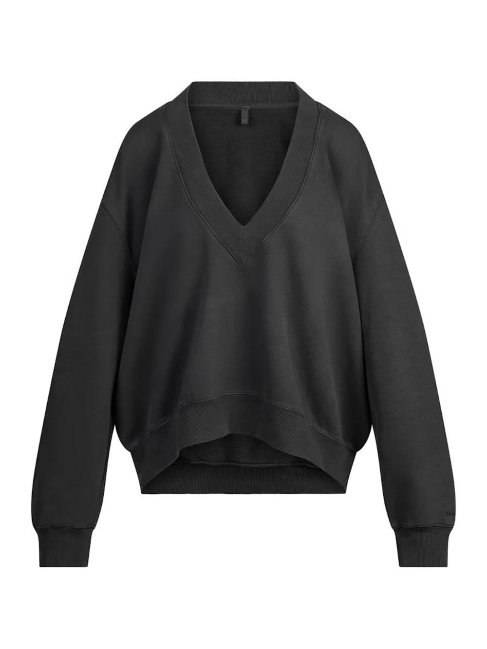 SKIMS Black V-Neck Pullover Hoodie